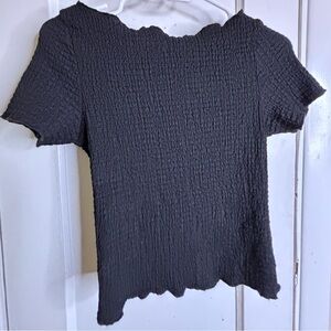 H&M Boat Neck Textured Top
